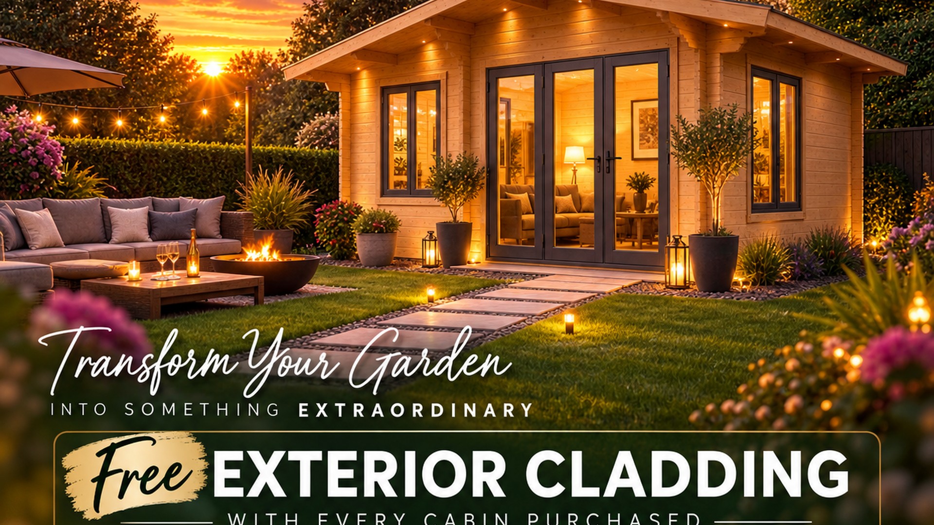 Free exterior cladding with every Tainhaus cabin purchased — limited time offer